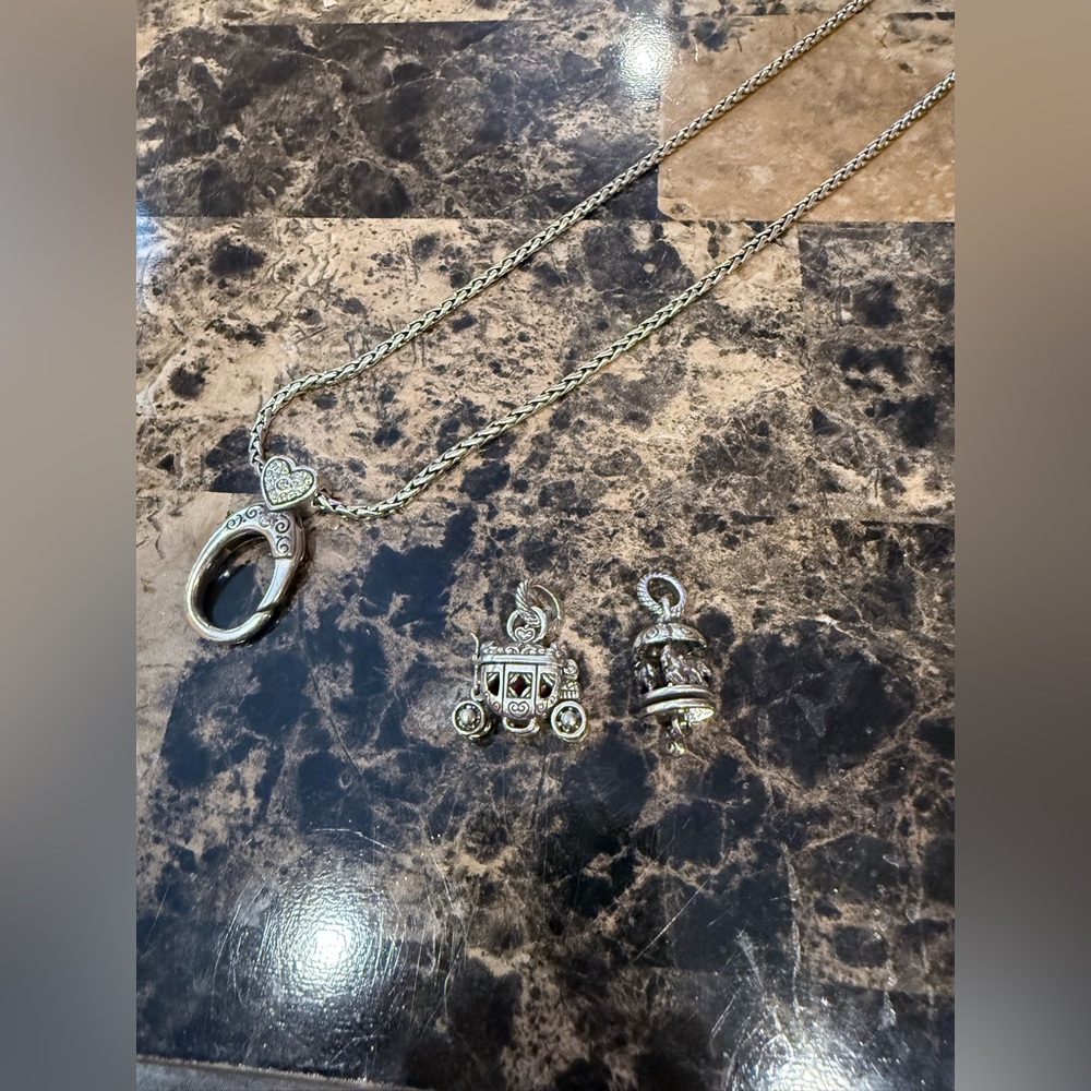 Rare Retired Brighton Amulet Necklace with Carriage & Carousel Charms - Picture 12 of 15